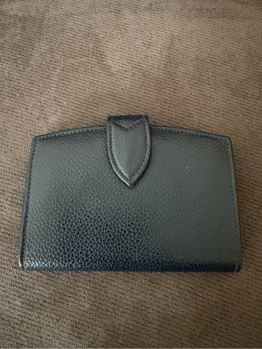 COACH Vintage 90s Madison Kisslock Black Blue Pebbled Leather Card Case Wallet - Picture 1 of 5